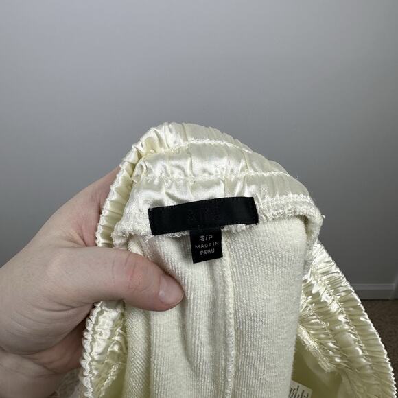 Atm Womens S Ivory Terry Cloth Fleece Sweatpant Pull On Joggers Cozy Neutral - Picture 5 of 7